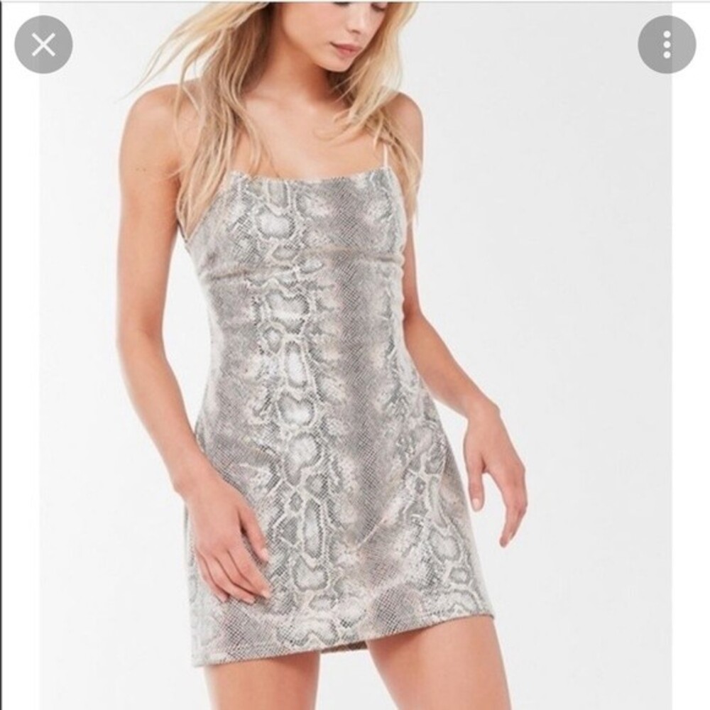 Lumiere Snake Skin Dress Open Back with Crisscross Straps Size Medium/Large